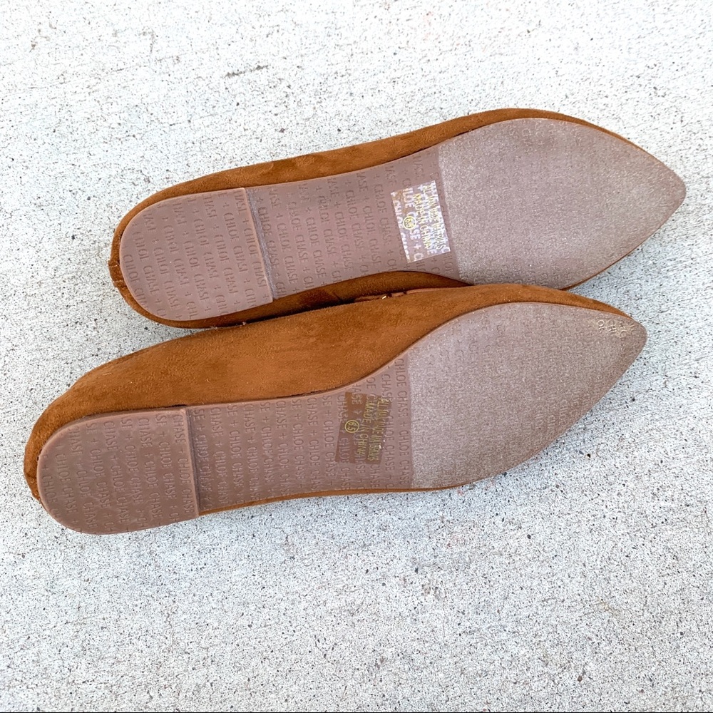 Vegan Suede Camel Brown Flats - Picture 8 of 8